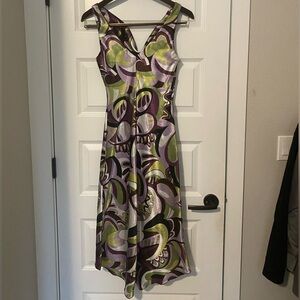 Vintage Dress Size 4 Purple Green Black Y2K